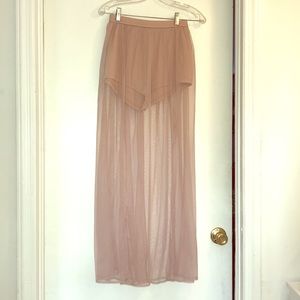 Forever 21 Sheer Mesh Maxi Skirt w/attached Shorts